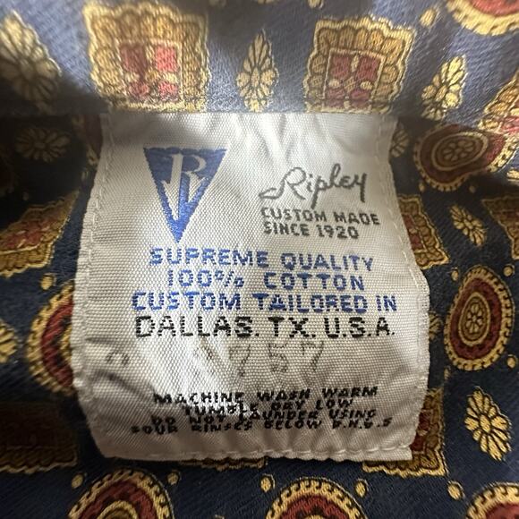 Ripley Custom Tailored Dress Shirt Pattern Print 100% Cotton Men’s Size XL - Picture 3 of 9